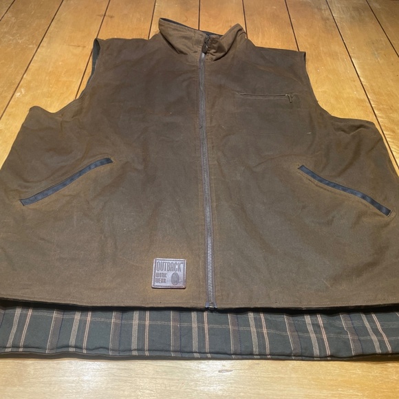 Outback Trading Company Sawbuck Brown Oilskin Vest 3XL - Picture 1 of 16